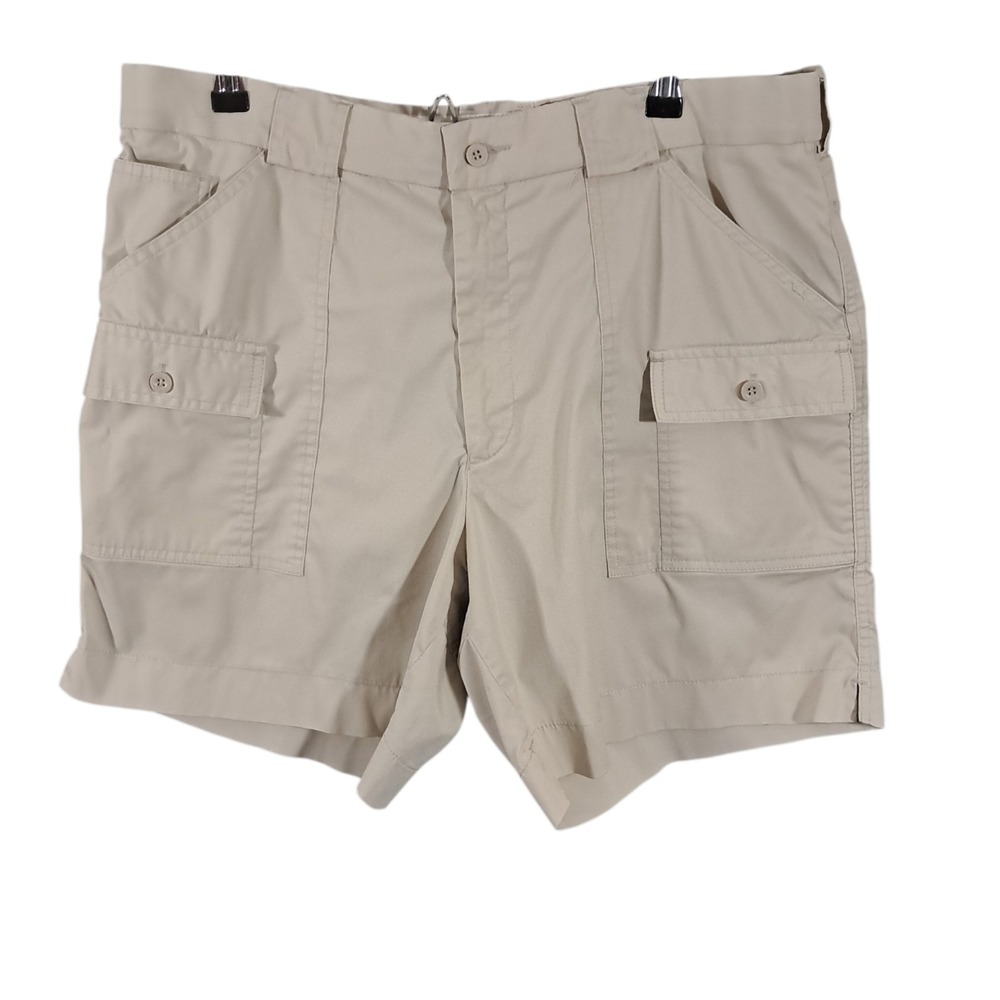VTG Sportif Men's Cargo Shorts 36 Beige Y2K Stretch Fishing Outdoors Breathable‎
